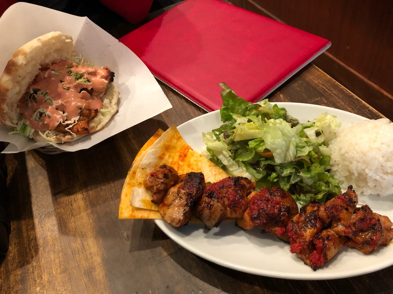 Doner kebab at Kebab Cafe, Dogenzaka