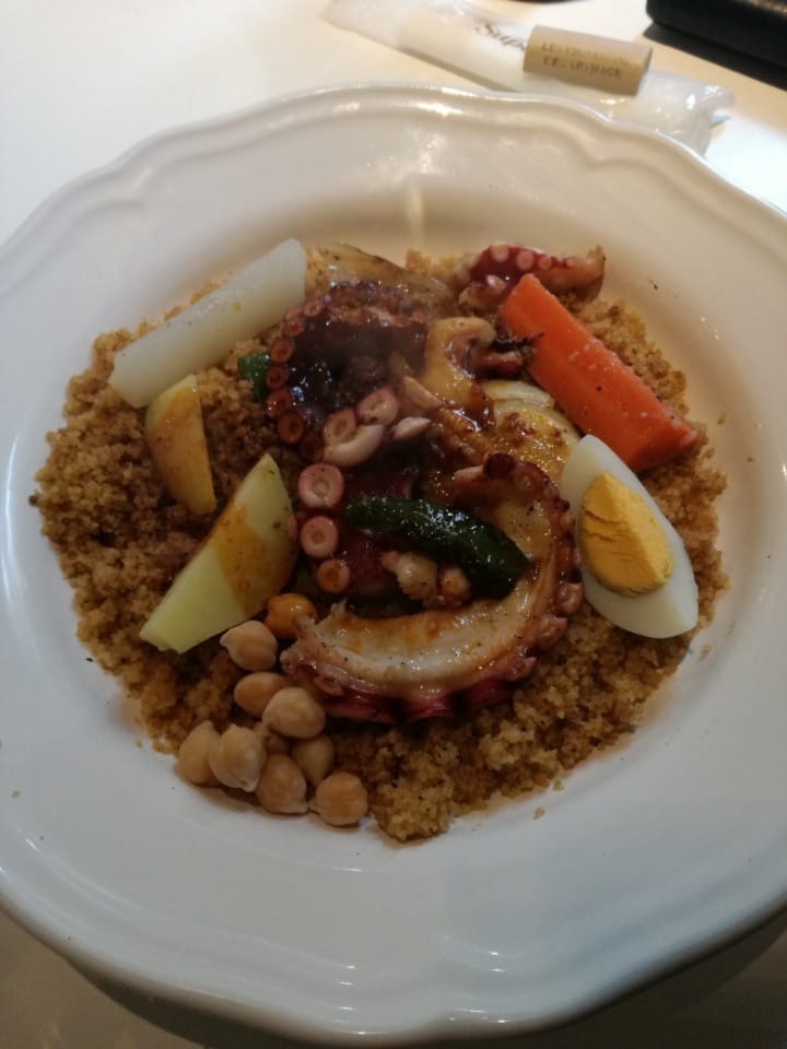 Couscous with octopus, chickpeas and root vegetables at La maison de Cous Cous, Shibakoen